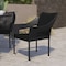Flash Furniture Black PE Rattan Wicker Patio Dining Chair TT-TT02-BK-GG - alternate 1
